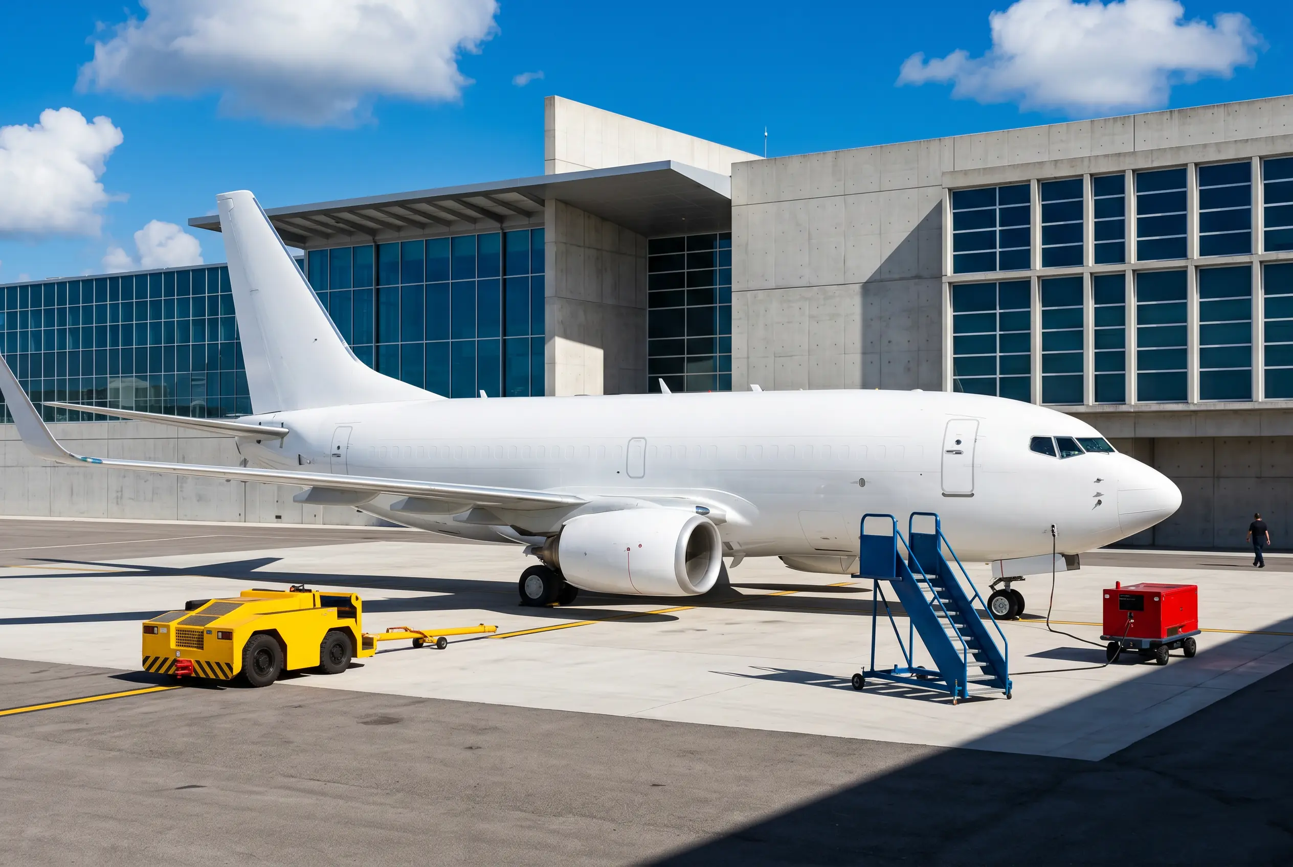 Boeing Business Jet BBJ on a private ramp before a New York to Miami flight