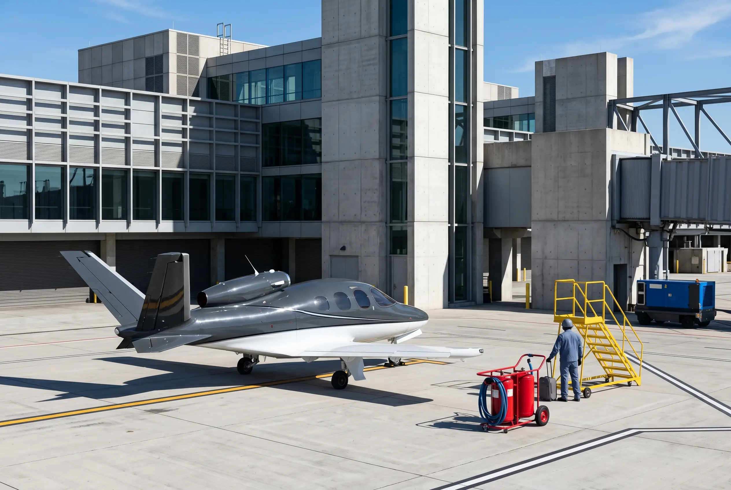 Cirrus Vision Jet G2+ single-engine jet on a ramp before a New York to Miami flight