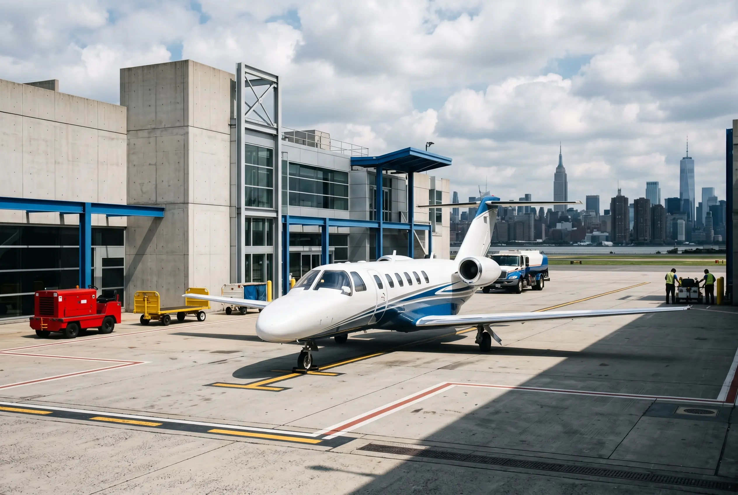 Cessna Citation CJ3+ on a private ramp before a New York to Miami flight