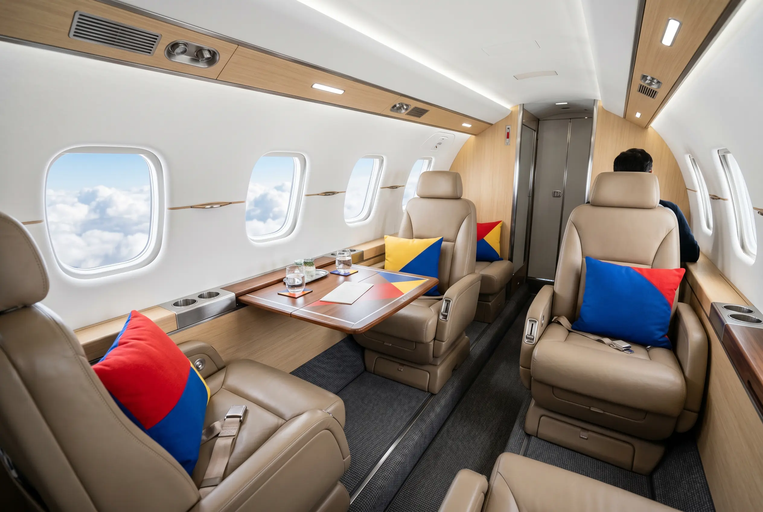 Cessna Citation CJ4 cabin in club seating for a New York to Miami charter