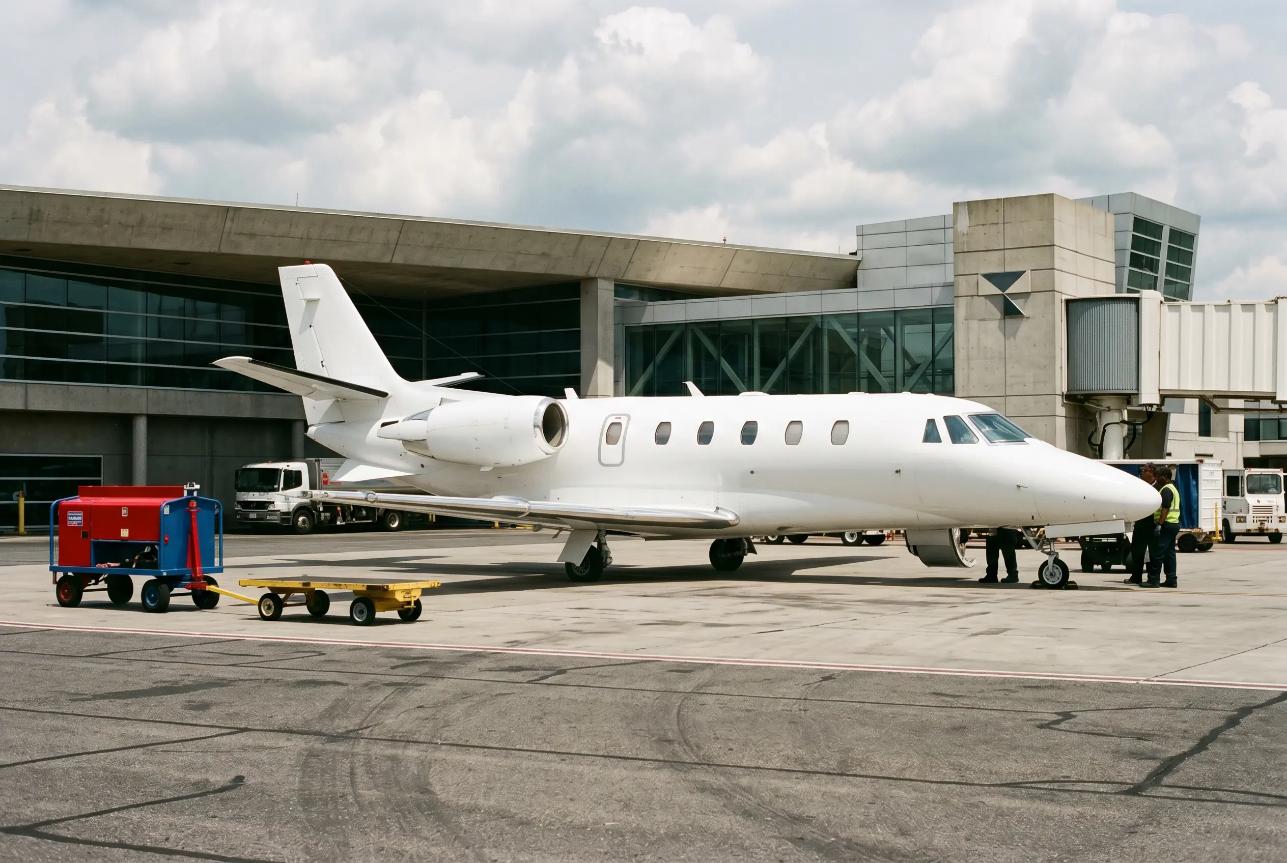 Cessna Citation Excel on a private apron before a New York to Miami flight