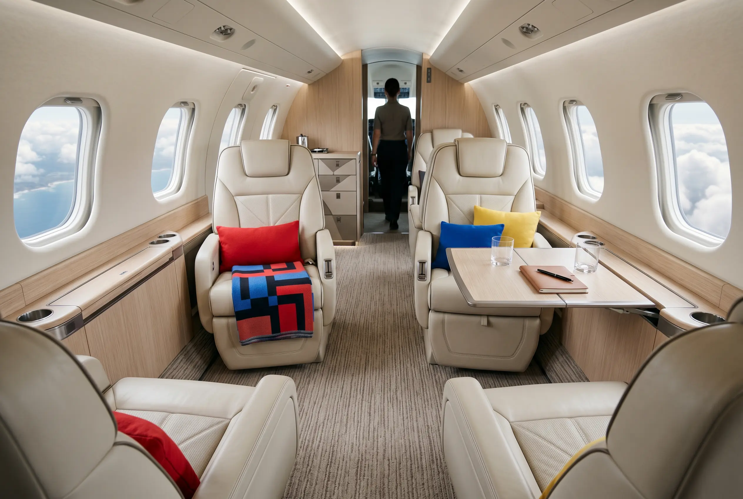 Cessna Citation Longitude cabin in club seating for a New York to Miami charter
