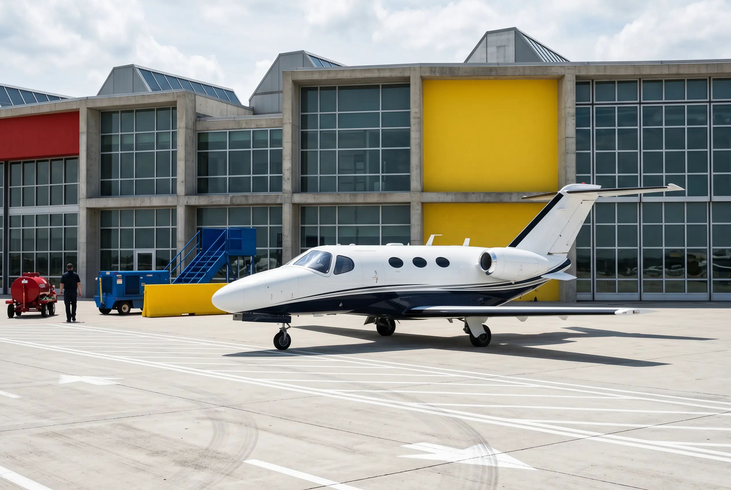 Cessna Citation Mustang on a private ramp before a New York to Miami flight