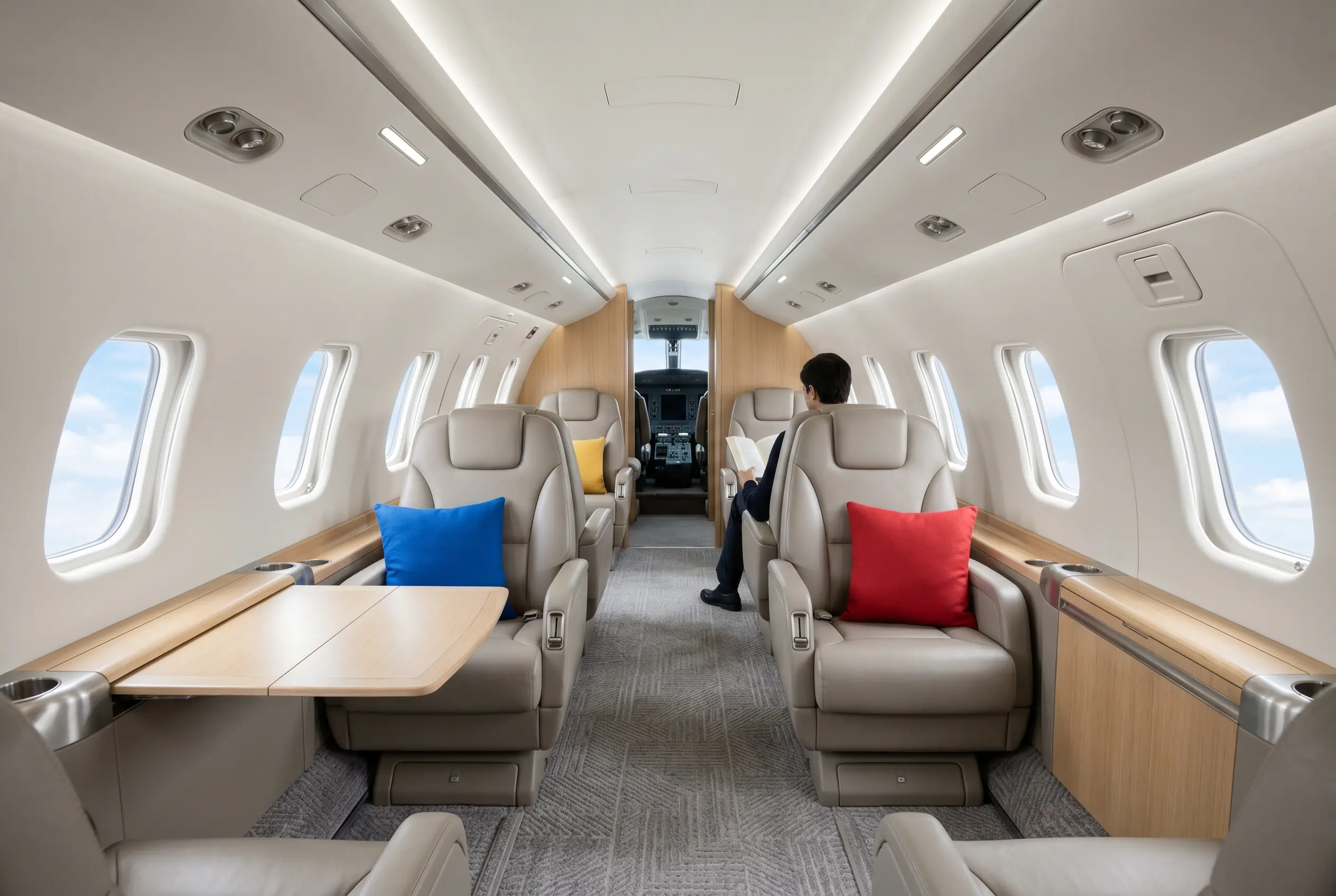 Cessna Citation Sovereign+ long stand-up cabin for a New York to Miami charter