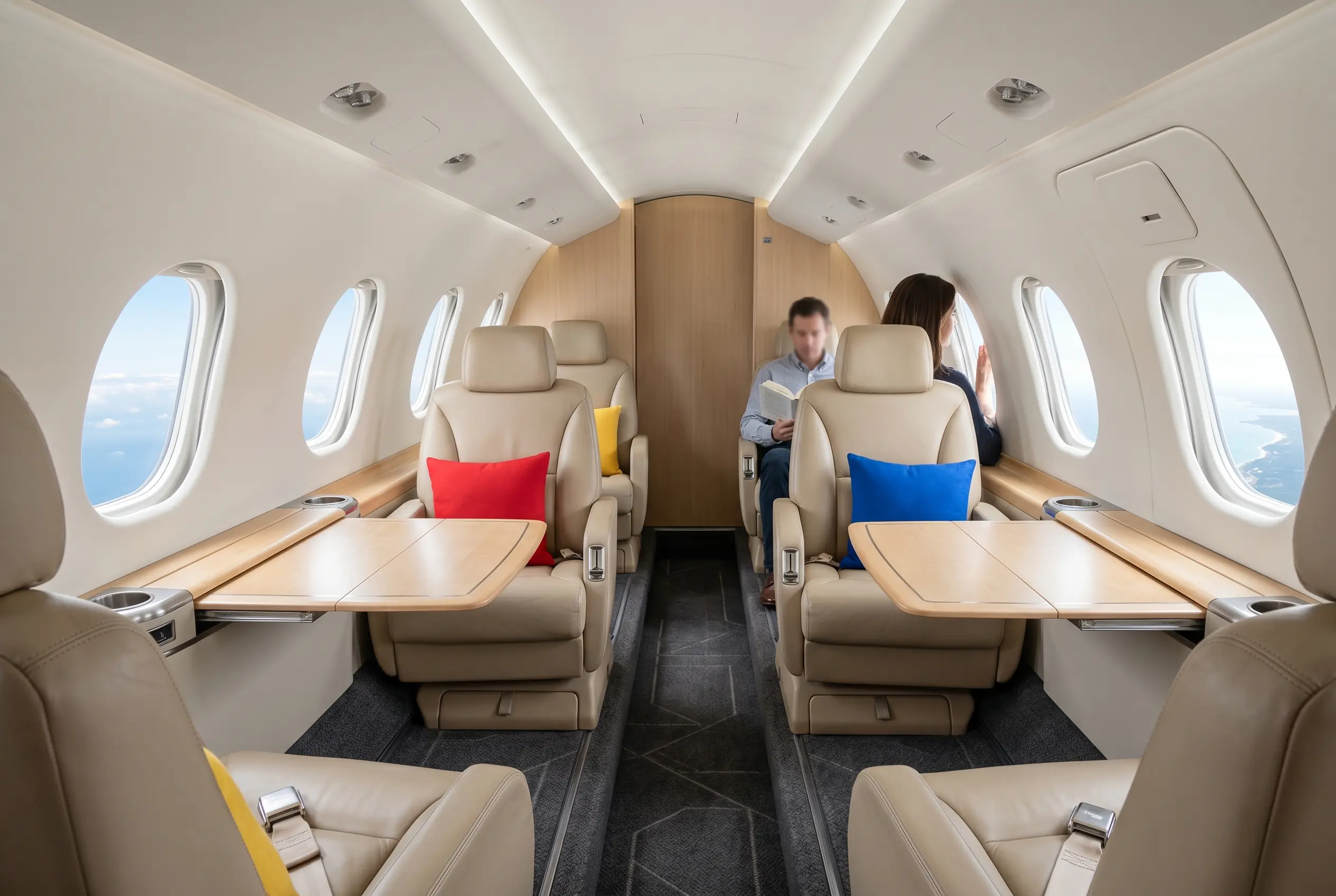 Cessna Citation X cabin in club seating for a New York to Miami charter