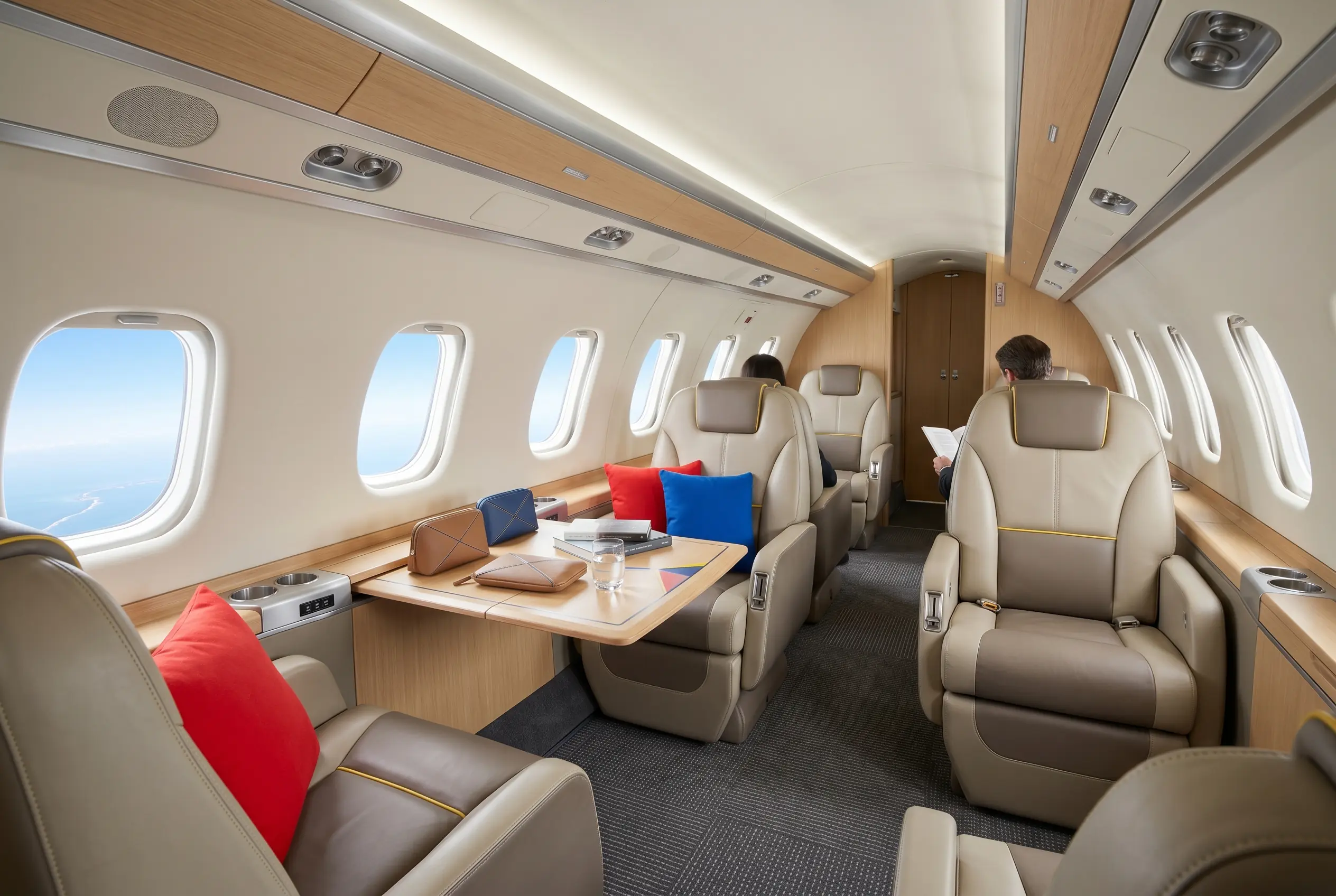 Cessna Citation X+ cabin in club seating for a New York to Miami charter
