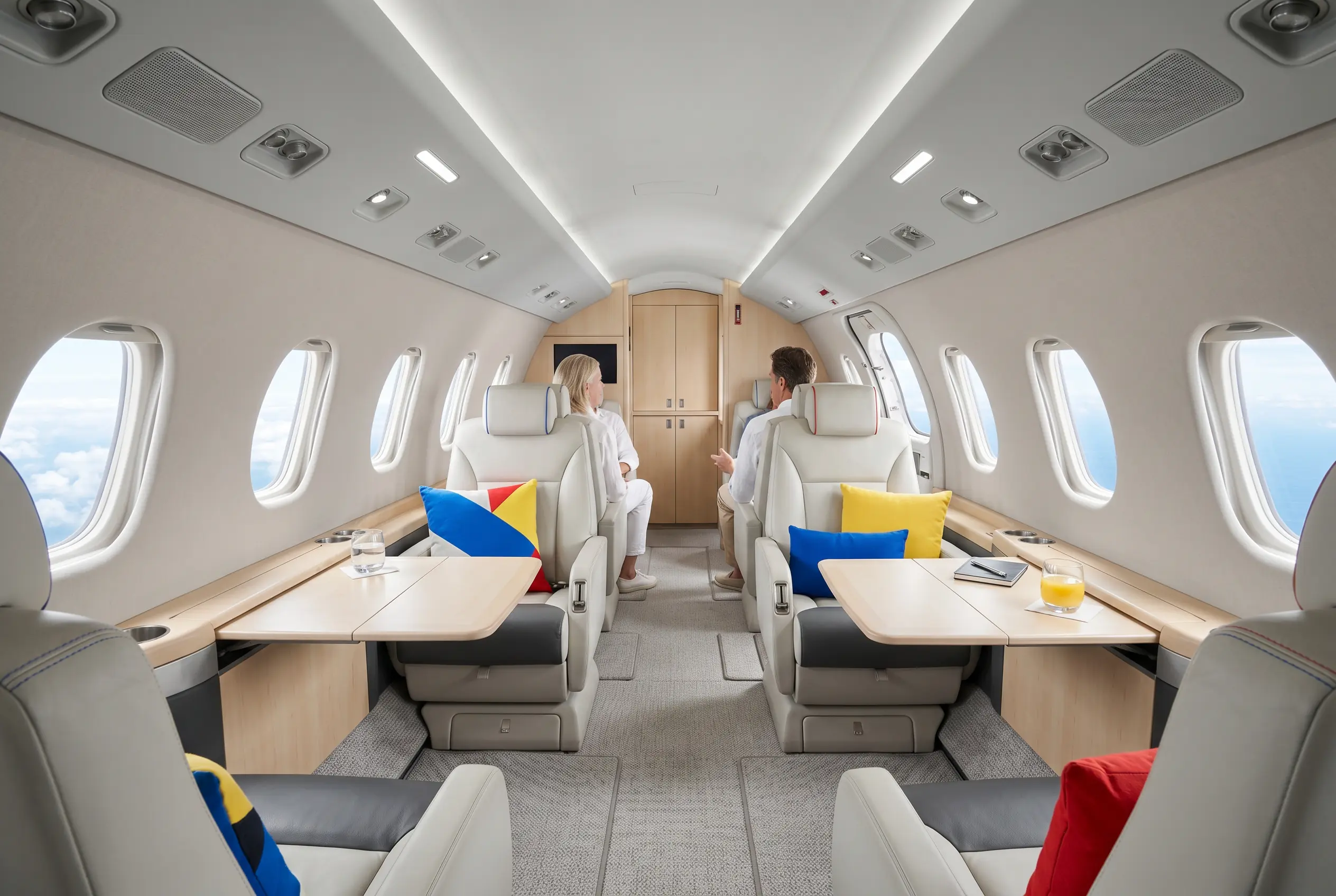 Cessna Citation XLS+ stand-up cabin with club seating for a New York to Miami charter
