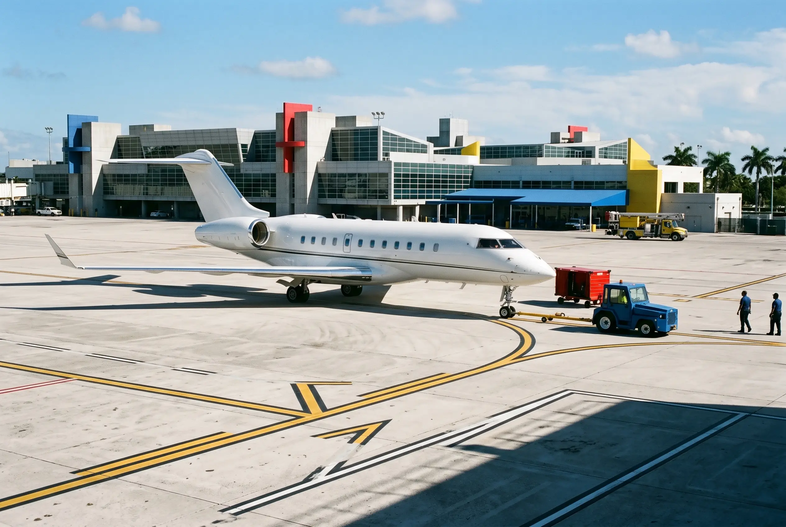 Empty Leg Flights Private jet repositioning on a ramp — New York to Miami empty leg