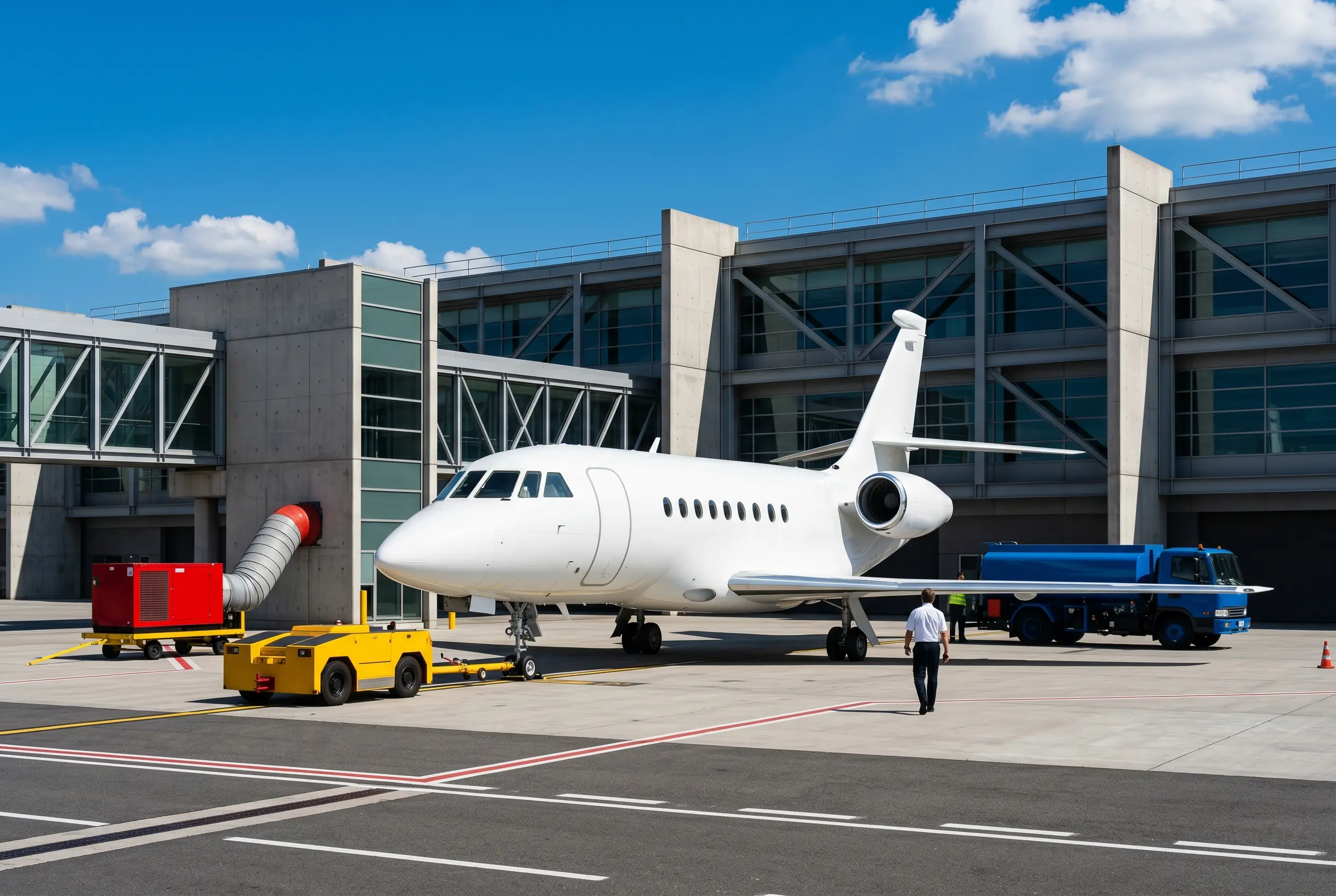 Falcon 2000LXS Dassault Falcon 2000LXS on a private ramp before a New York to Miami flight