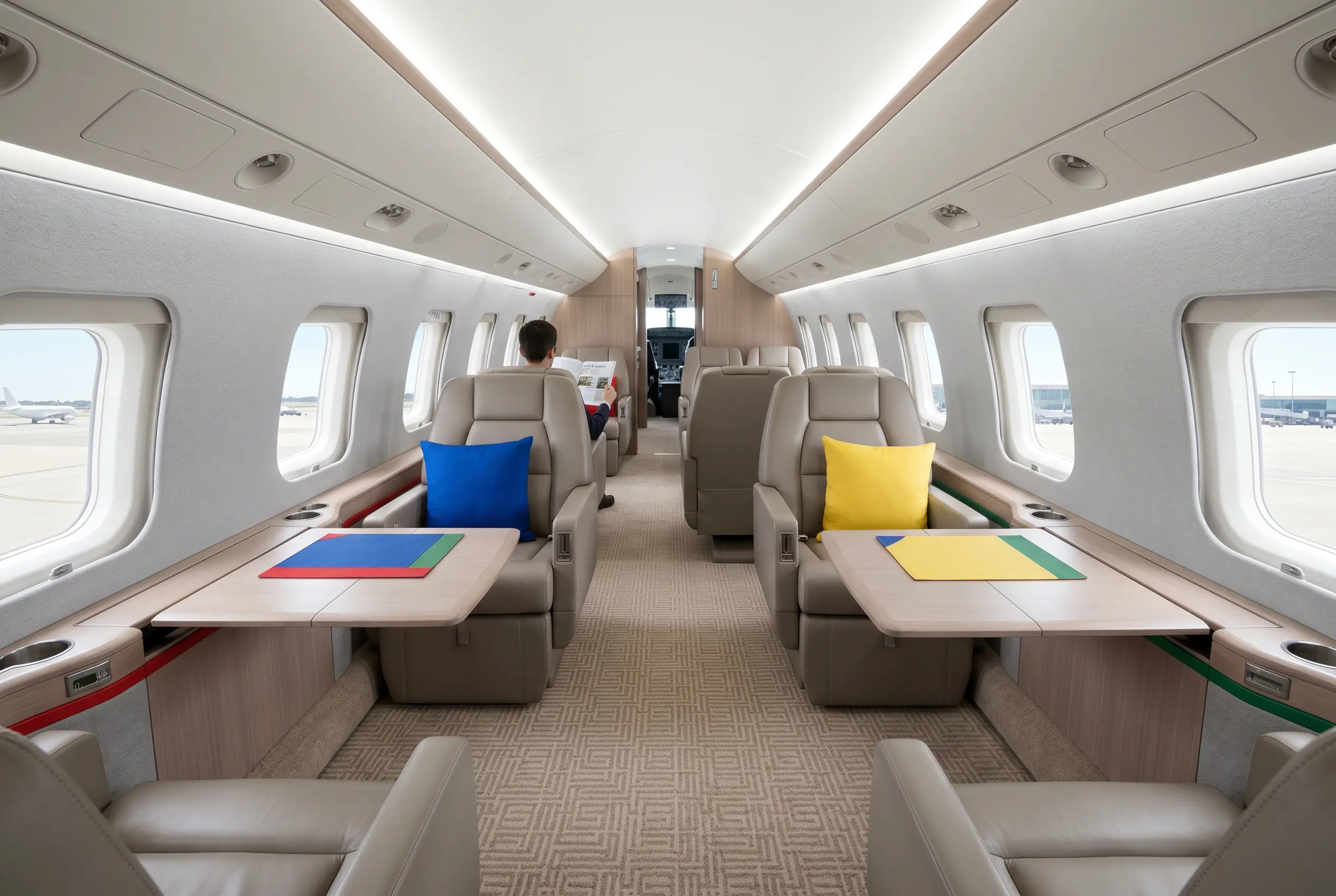 Gulfstream G450 long cabin in club seating for a New York to Miami charter