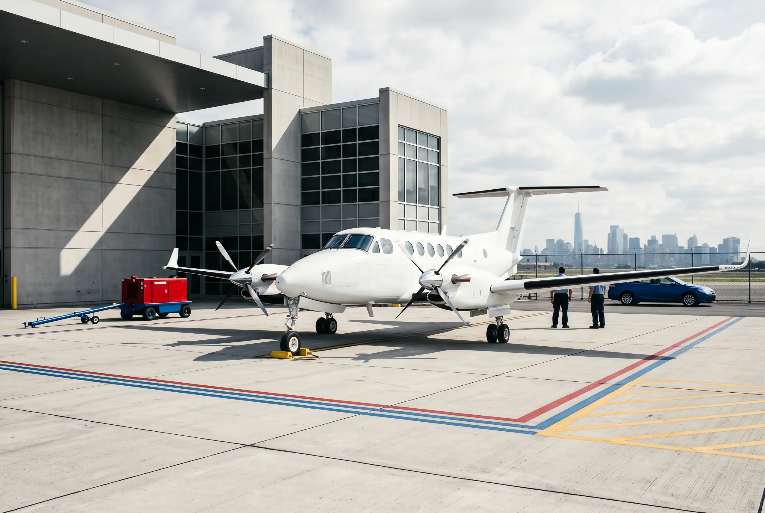 King Air 350 Beechcraft King Air 350i on a private ramp before a New York to Miami flight