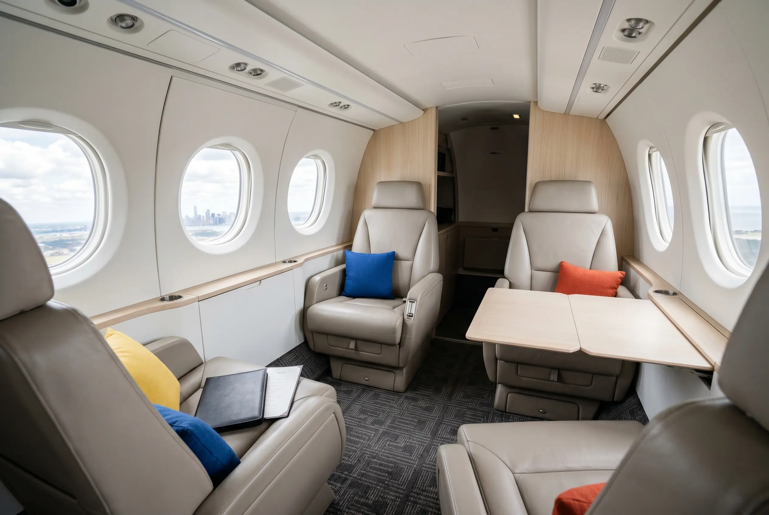 Beechcraft King Air C90GTx club cabin for a New York to Miami charter