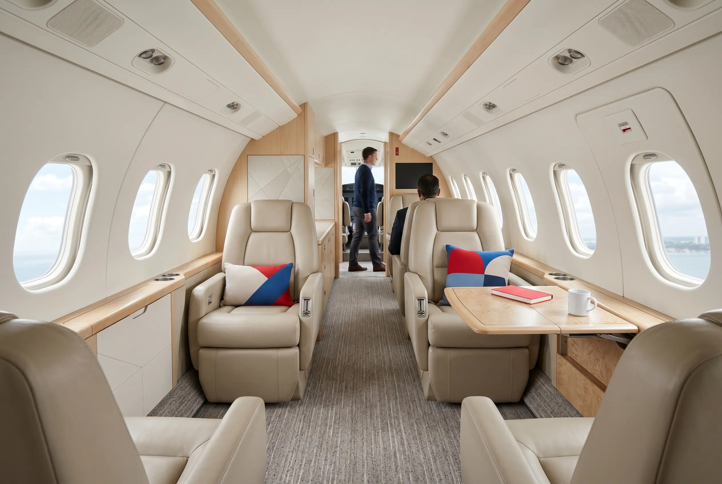 Bombardier Learjet 60XR stand-up cabin for a New York to Miami charter