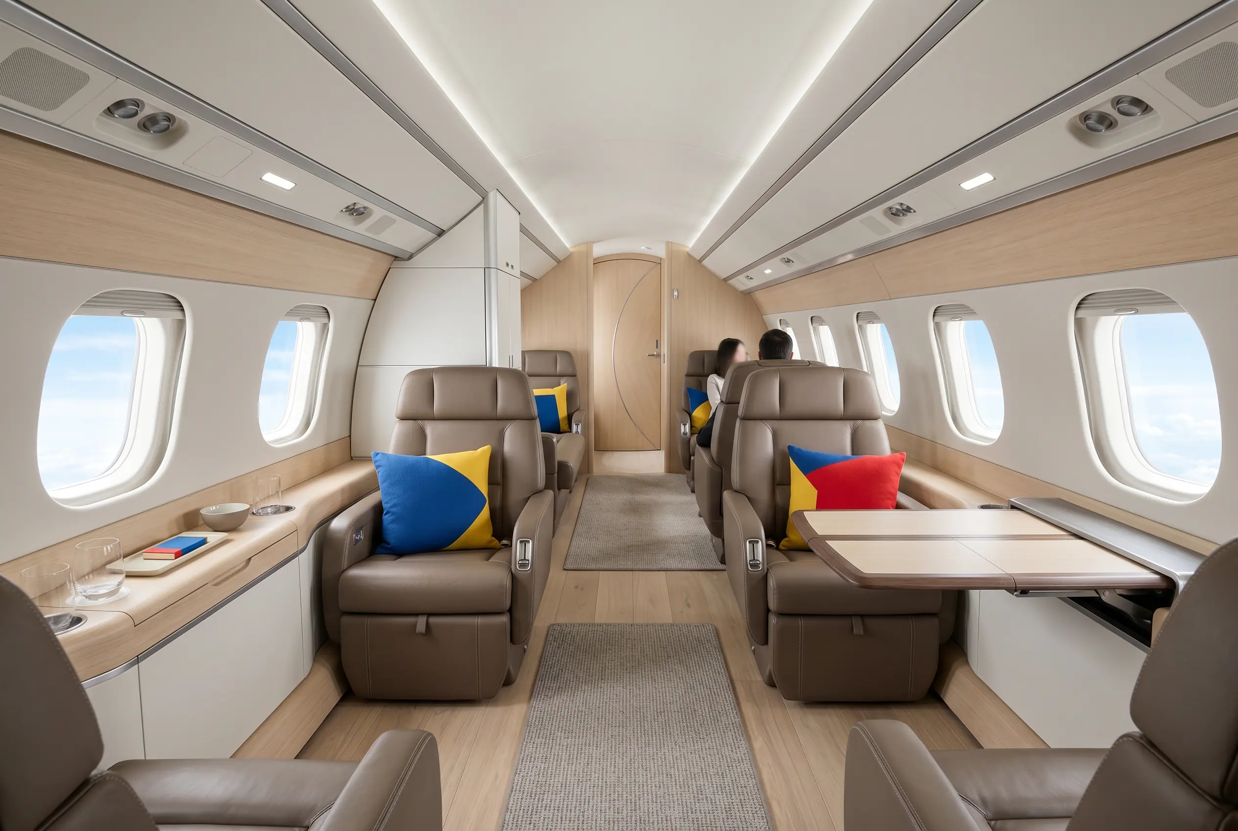 Embraer Legacy 500 long flat-floor cabin for a New York to Miami charter