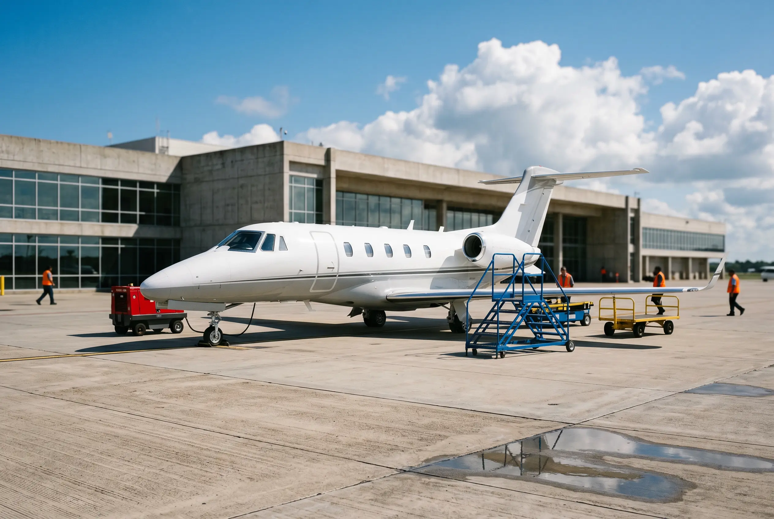 Light jets on a private ramp — New York to Miami charter options