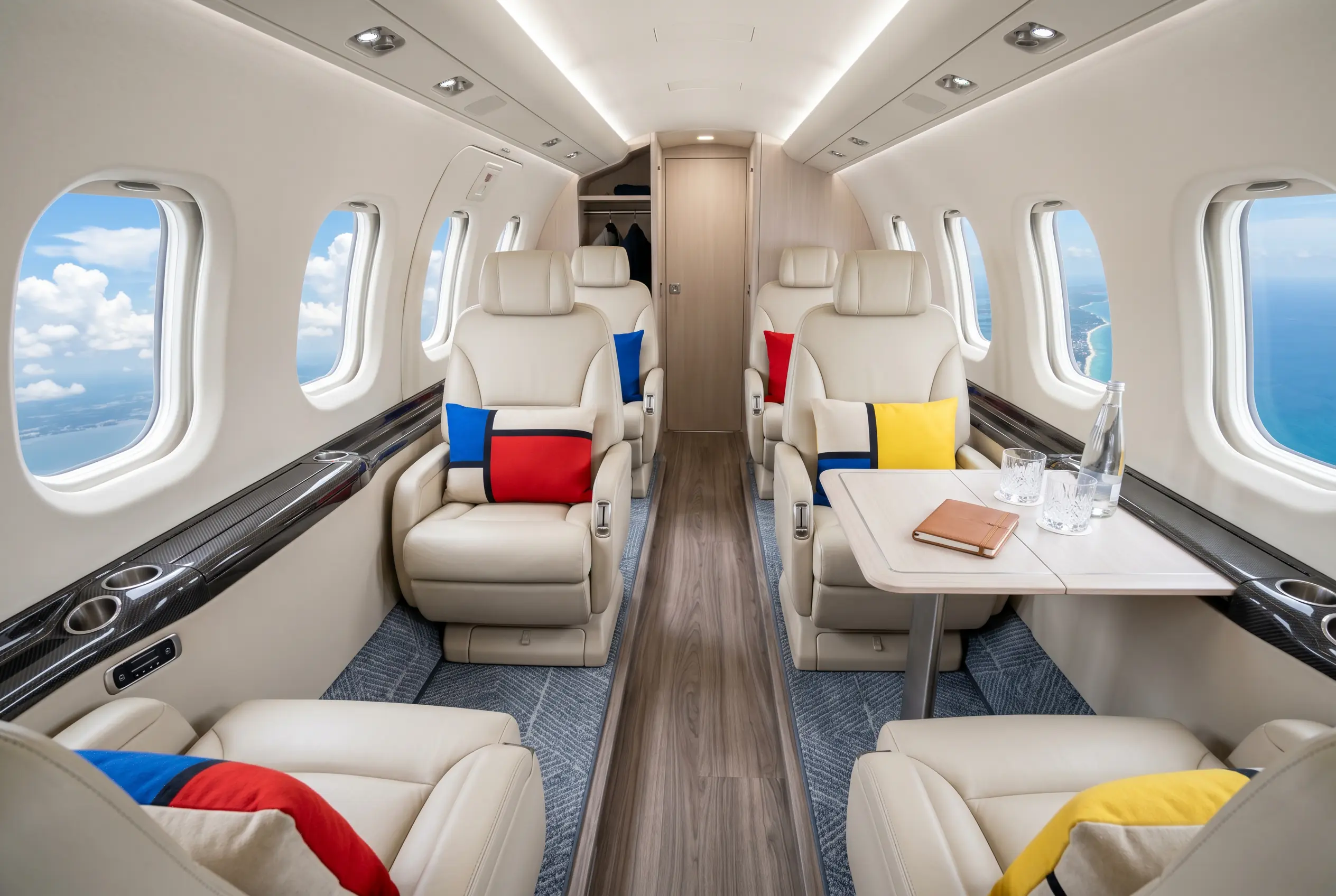 Pilatus PC-12 NGX executive cabin for a New York to Miami charter