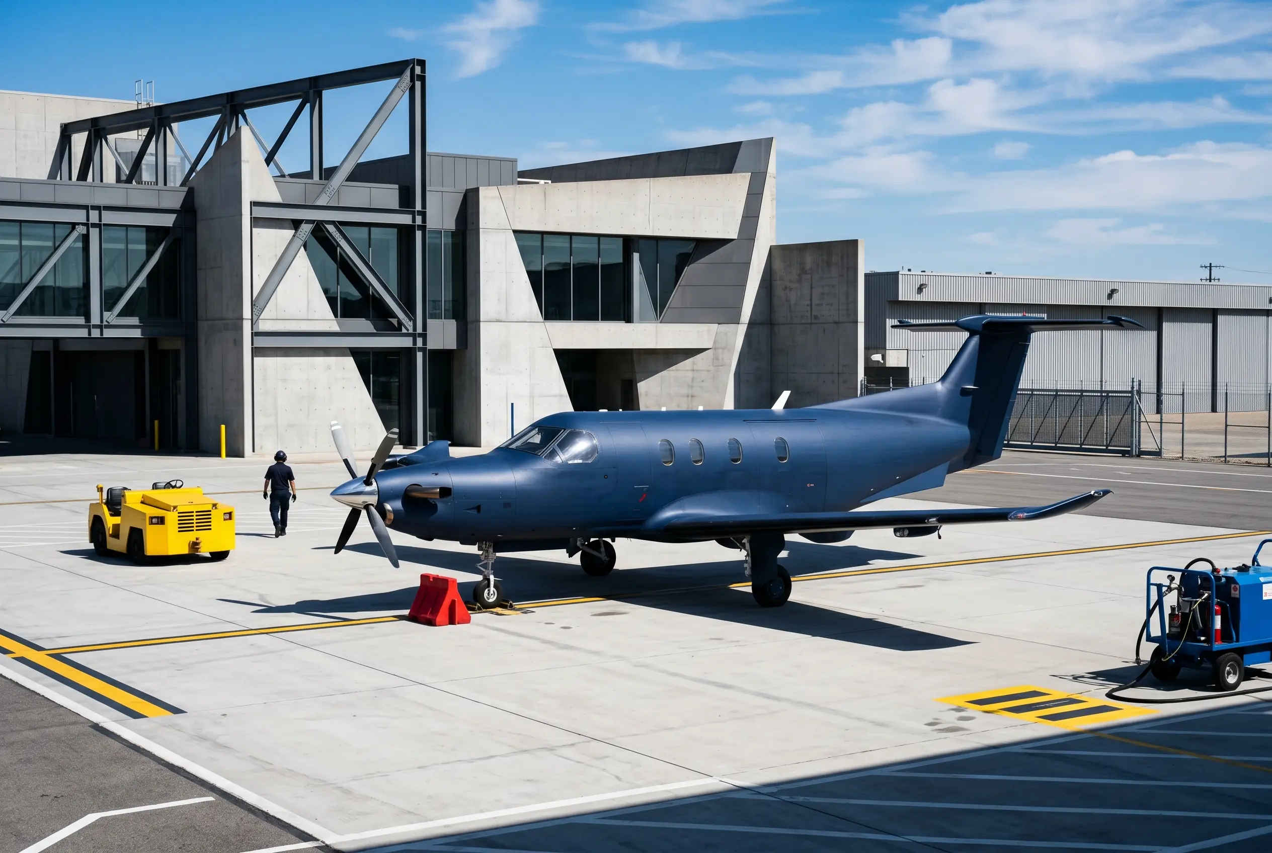 Pilatus PC-12 Pilatus PC-12 NGX on a private ramp before a New York to Miami flight