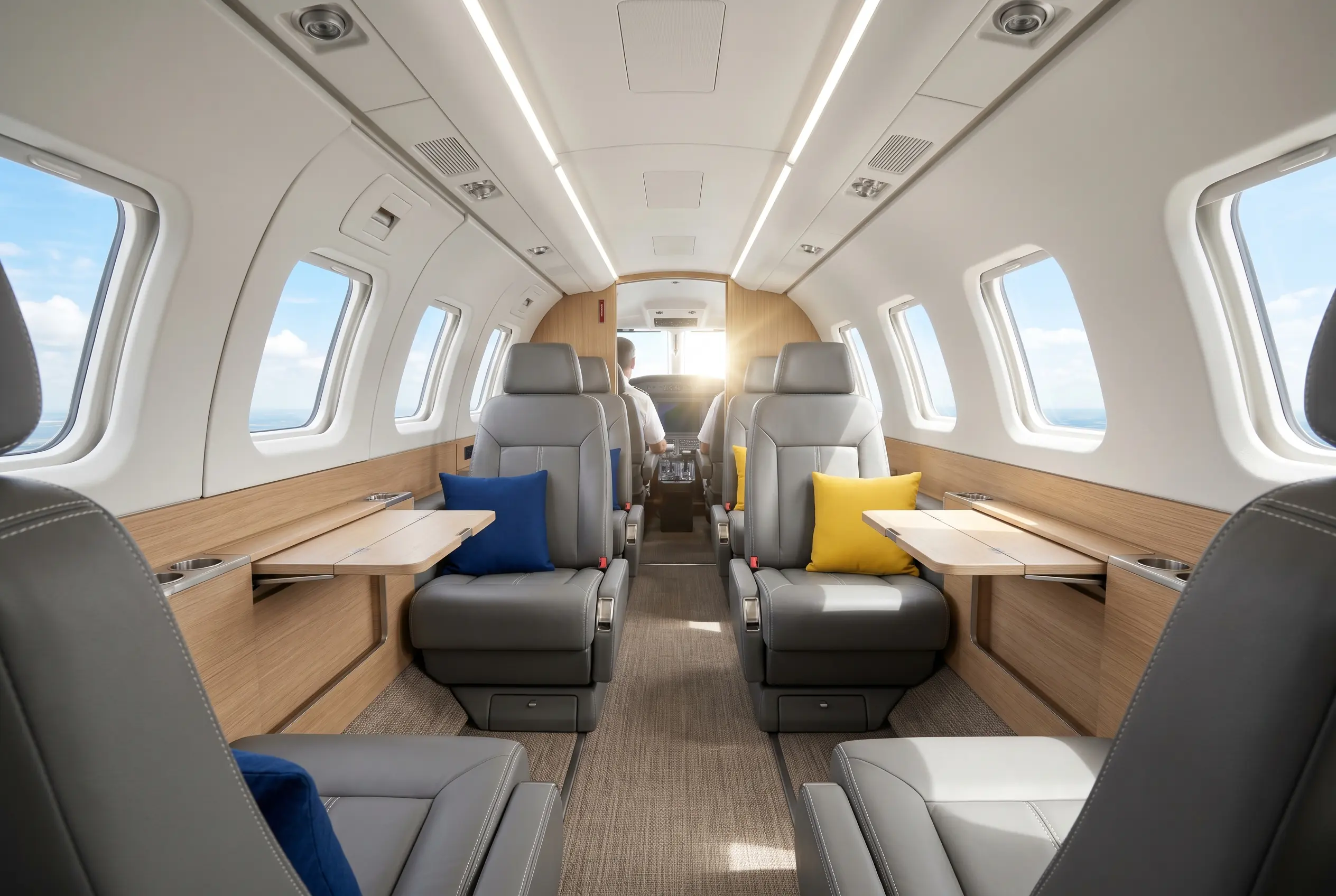 Piper M600/SLS four-seat cabin for a New York to Miami charter
