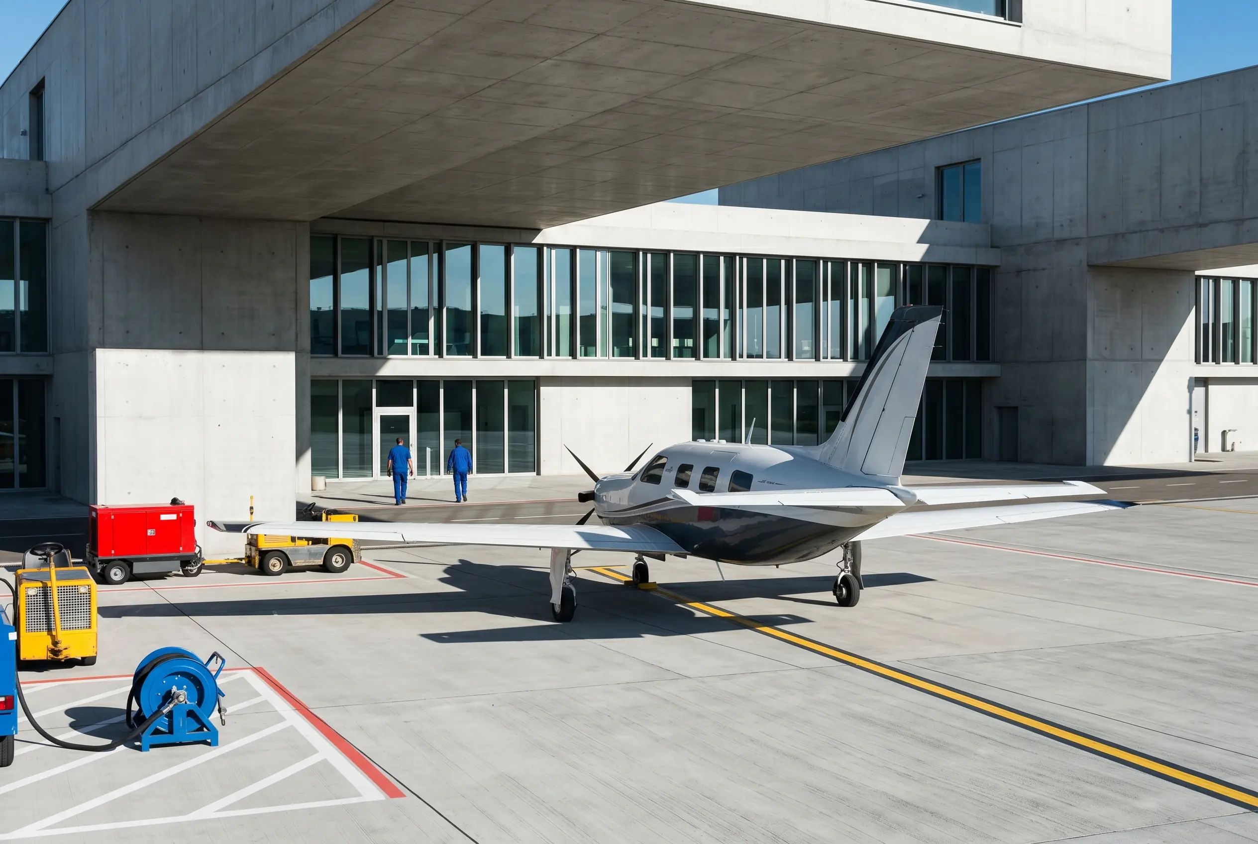 Piper M600/SLS on a private ramp before a New York to Miami flight